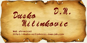 Duško Milinković vizit kartica